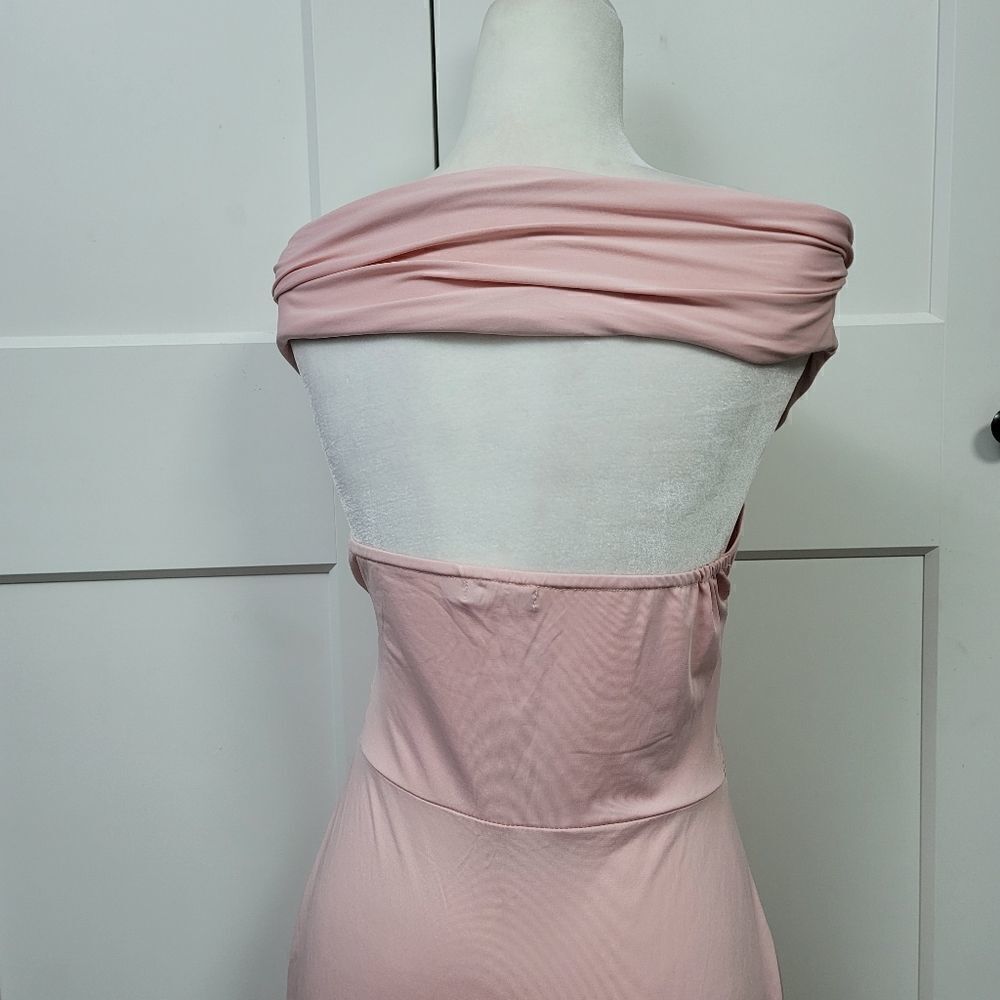 Boohoo off the shoulder knot front midi dress - Picture 10 of 16